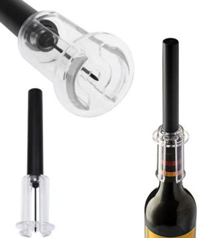 New black air pressure s.s pin air pressure corkscrew bottle opener