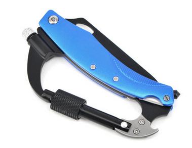 Outdoor Multi 8 in 1  survial hiking rock Camping gear knife EDC Carabiners