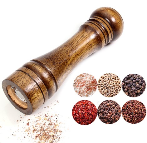 Oak wood salt and pepper mill grinder