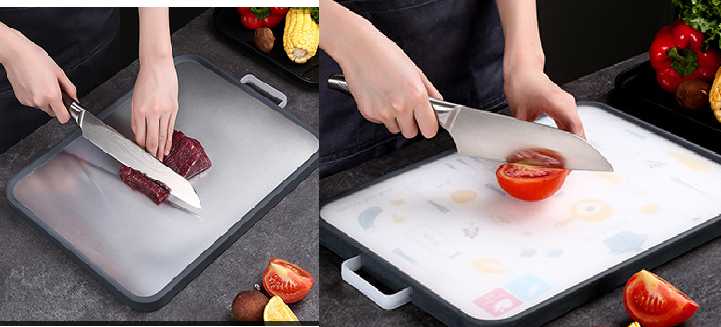 Double-side chopping cutting board for meat and fruit vegetables